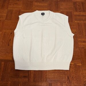 H&M Men's White Sweater Vest Relaxed Fit XL
